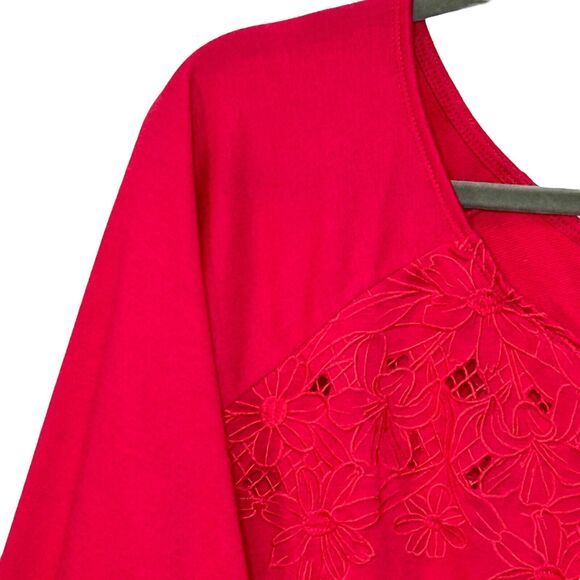 Torrid Off Shoulder Lightweight Embroidered Lace Top Red Women's Plus Size 3X - Picture 7 of 9